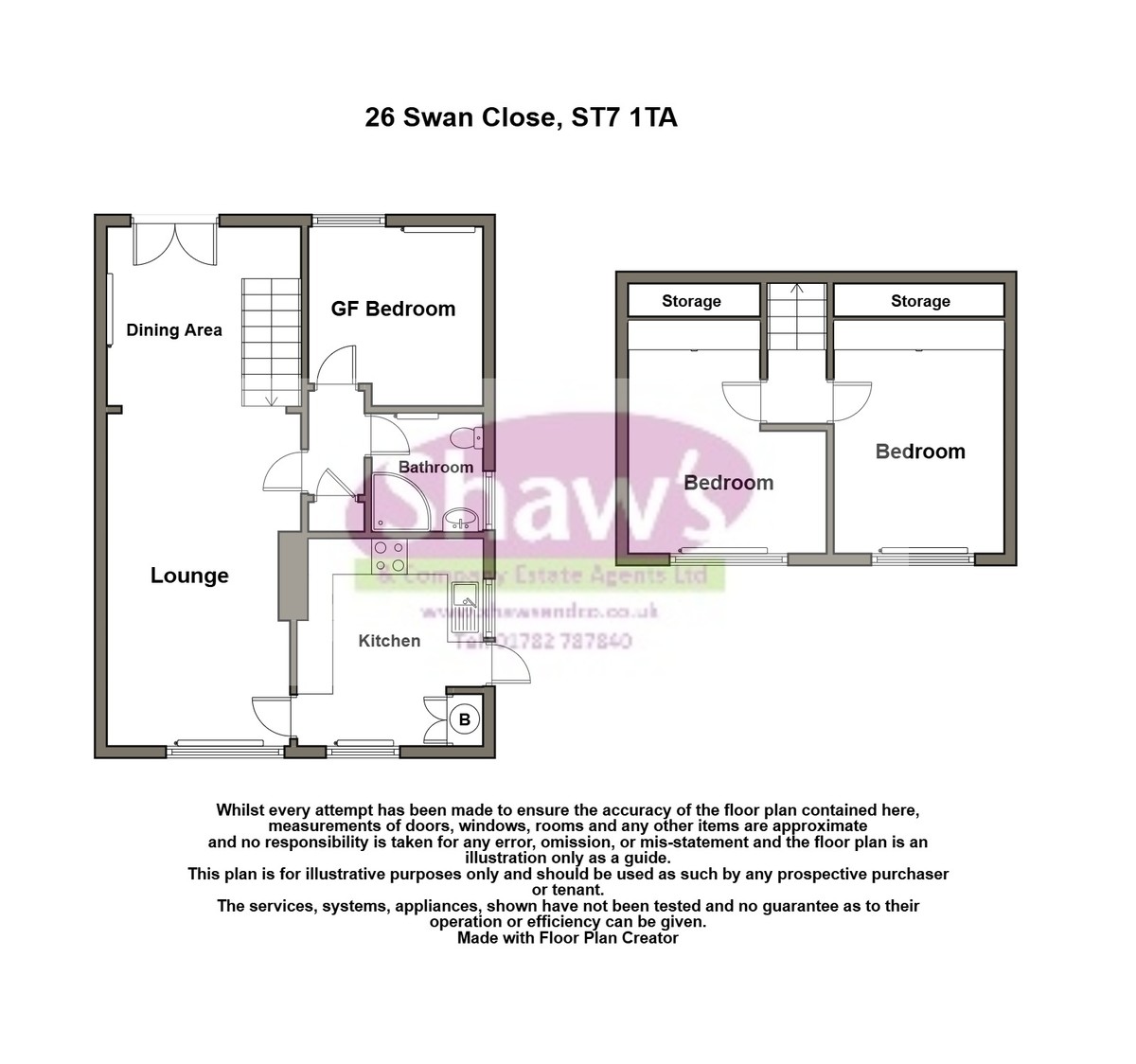 Floorplans For Swan Close, Talke, Stoke-on-Trent