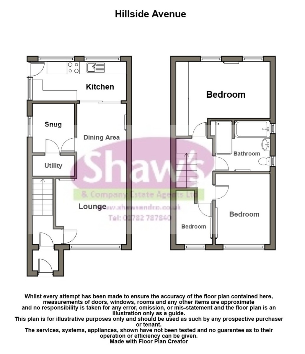 Floorplans For Hillside Avenue, Kidsgrove, Stoke-on-Trent