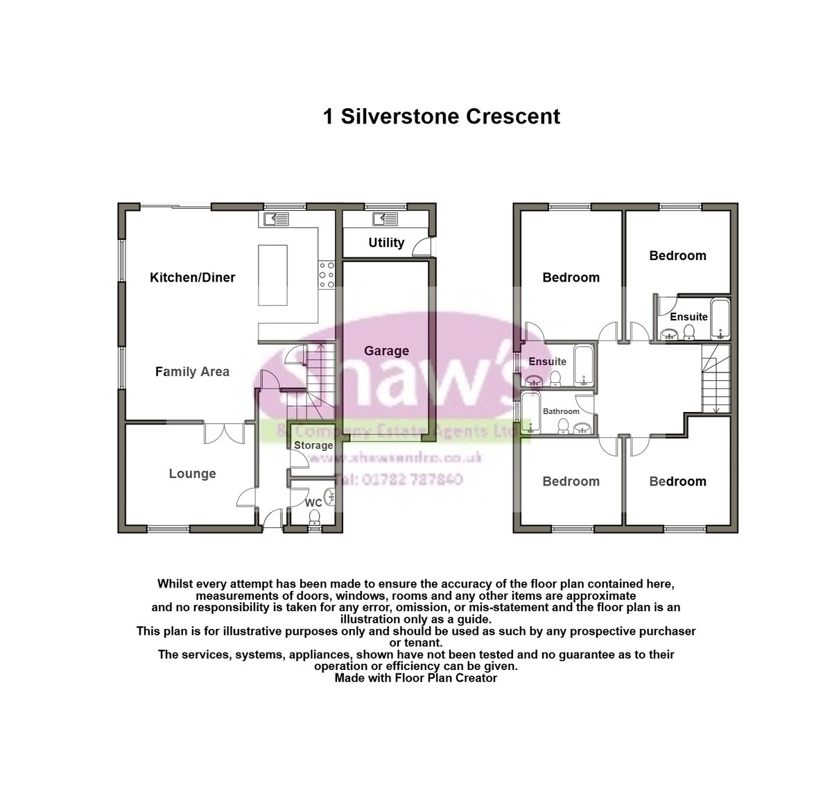Floorplans For Plot 1 off Silverstone Crescent