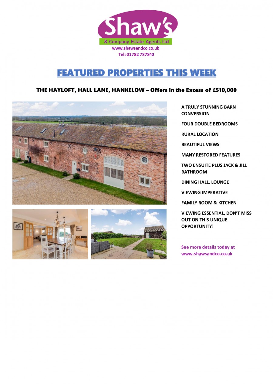NEW & FEATURED PROPERTY OF THE WEEK