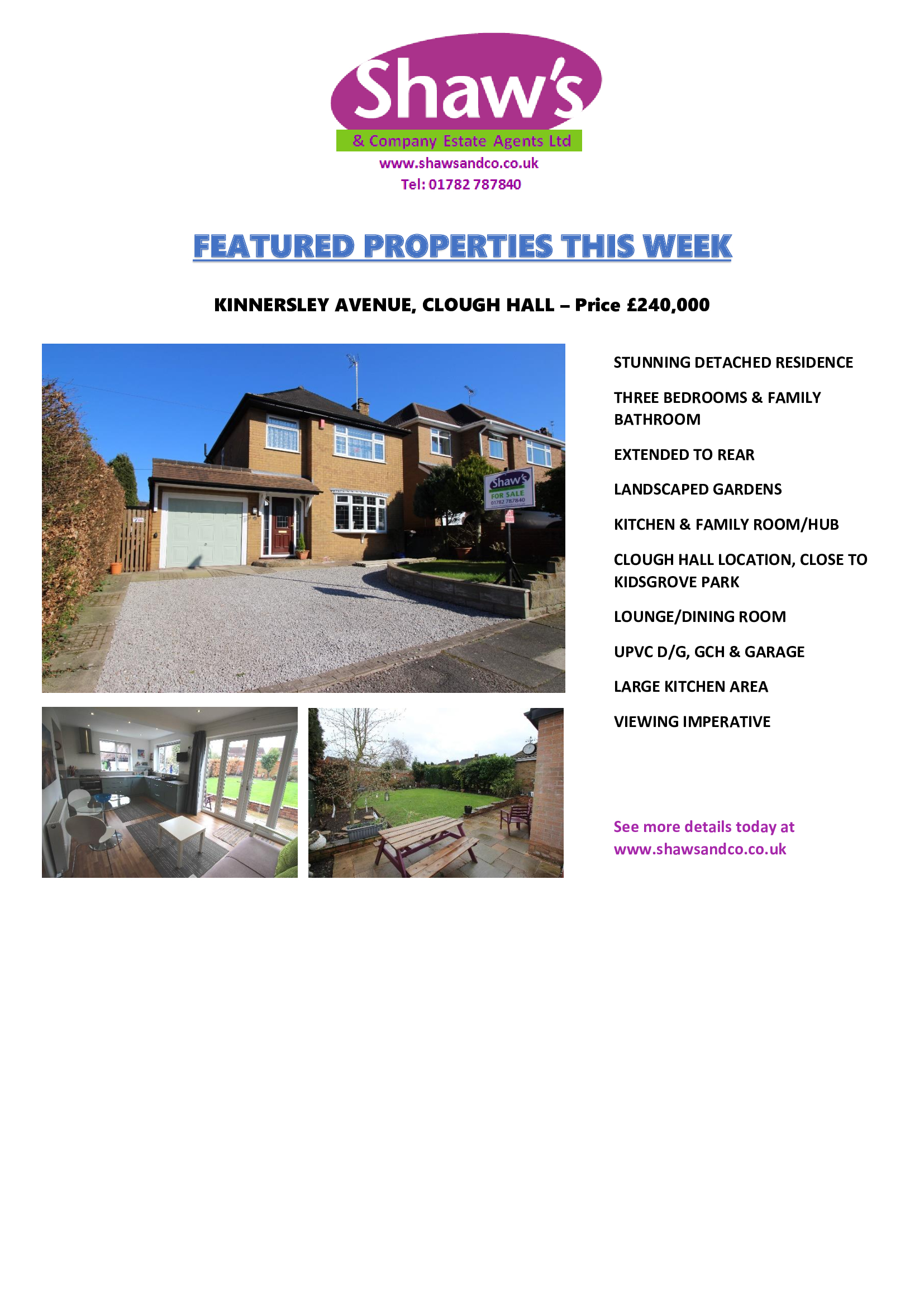 SHAW'S & CO - FEATURED PROPERTIES THIS WEEK