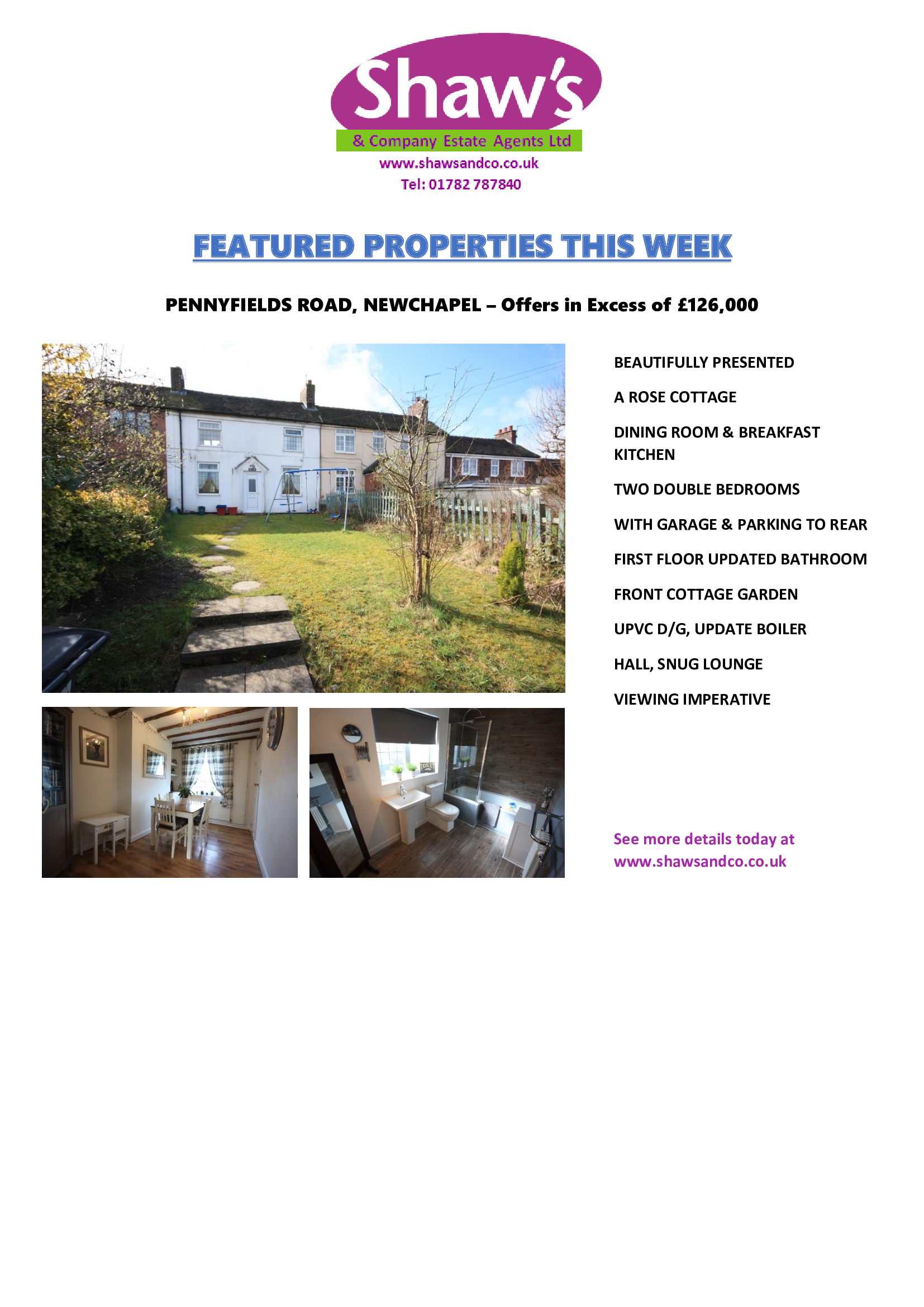 SHAW'S & CO - FEATURED PROPERTIES THIS WEEK