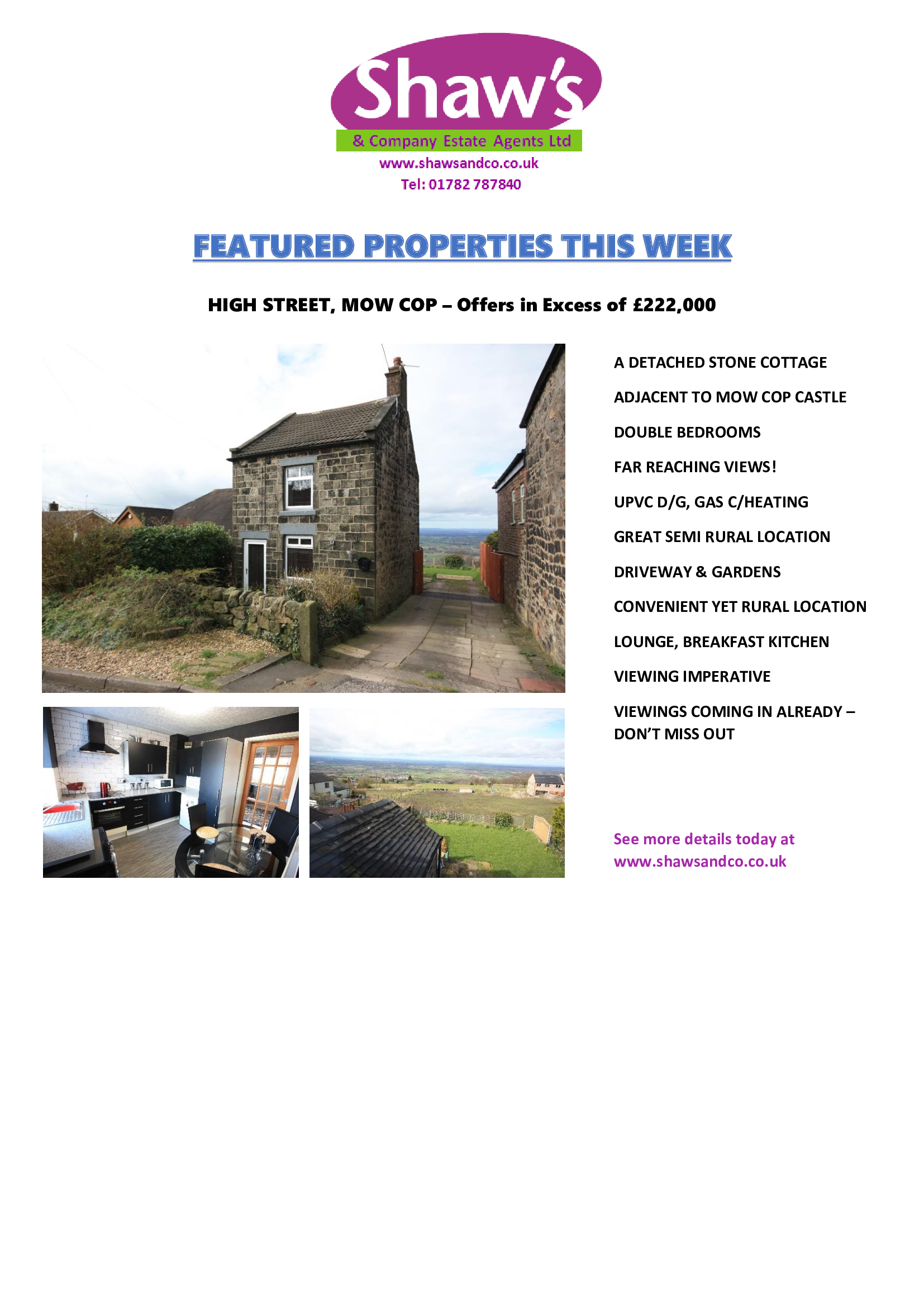 SHAW'S & CO - FEATURED PROPERTIES THIS WEEK